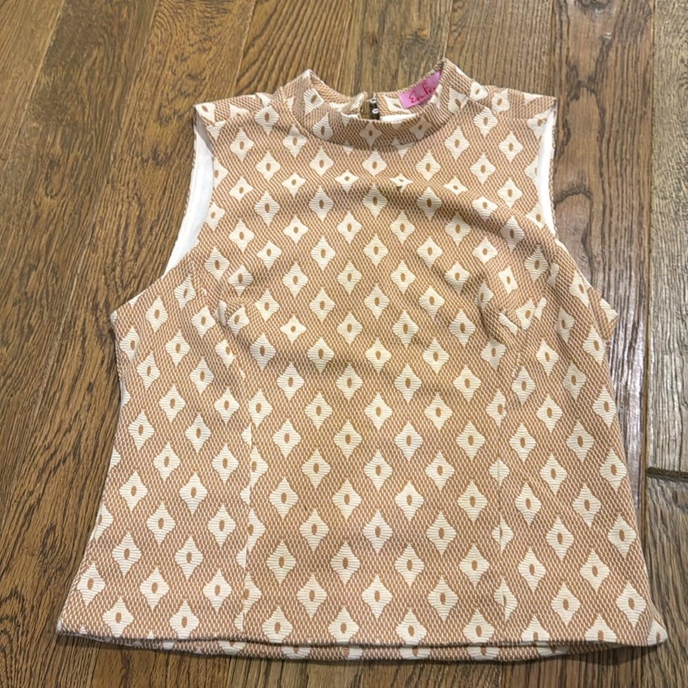 Mock turtleneck sleeveless top